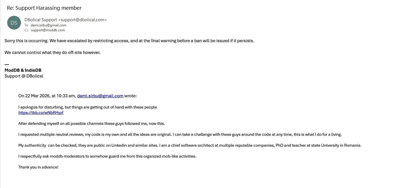 ModDB second warning